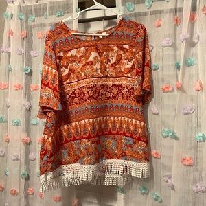 Boho causal top size large. Great condition